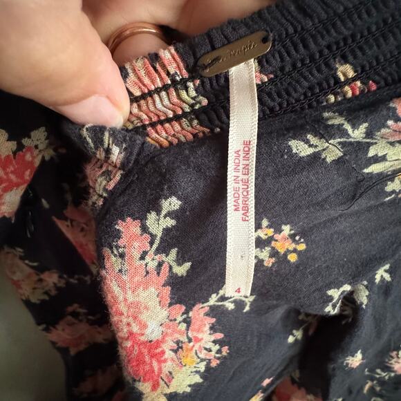 Free People Sea Glass Midi Dress Sweetheart Neckline Handkerchief Hem Boho - Picture 3 of 11